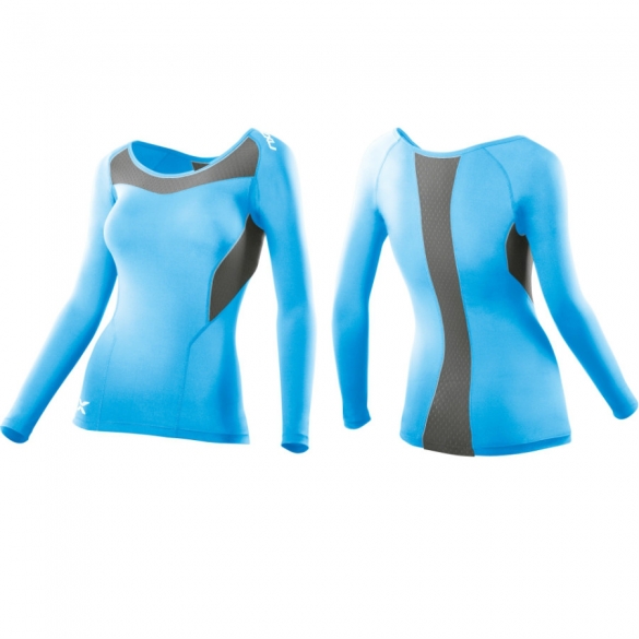 2XU compressie top L/S blauw dames WA2269a 2015 WA2270aBLKGRY